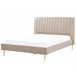 Beliani Cama com estrado Veludo MARVILLE 202x225 Areia