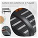 Banco de Jardim Metal Outsunny Preto