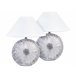 Beliani Candeeiro de mesa YUNA Branco/cinza