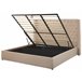Beliani Cama com armazenamento Veludo LUBBON Bege