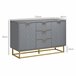 Aparador MDF e Metal HOMCOM, casa - móveis de armazenamento Cinza
