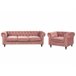 Beliani Conjunto de sofás CHESTERFIELD Rosa