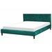 Beliani Cama com estrado Veludo FITOU 190x214 Verde Escuro