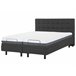 Beliani Cama com estrado Poliéster DUKE 161x216 Cinza Escuro