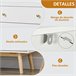 Aparador de Cozinha MDF, Vidro e Madeira de Borracha HOMCOM 160 Branco