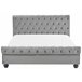 Beliani Cama com estrado Veludo AVALLON 172x233 Azul Marino