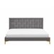 Beliani Cama com estrado Veludo LIMOUX 187x213 Azul Marino