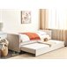 Beliani Cama com estrado Veludo LIBOURNE 102x220 Rosa Talco