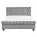 Beliani Cama com estrado Veludo AVALLON 152x233 Cinza Claro