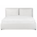 Beliani Cama com armazenamento Veludo BAJONNA 184x235 Branco/ Bege