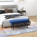 Banco de Pé de Cama Aço, Espuma e Poliéster HOMCOM, casa - quarto Azul