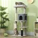 Arranhador para Gatos Melamina de Madeira e Sisal PawHut Cinza