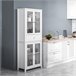 Armário de Cozinha MDF e Vidro Temperado HOMCOM, casa - cozinha Branco