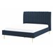 Beliani Cama com estrado Veludo MARVILLE 162x225 Azul
