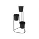 Vaso triplo de metal cor preto Preto