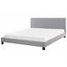 Beliani Cama com estrado Poliéster POITIERS 191x215 Cinza Claro