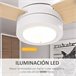 Ventoinha de Teto Metal, MDF e Vidro HOMCOM Branco