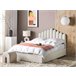 Beliani Cama com armazenamento Veludo VINCENNES 147x214 Branco/ Bege