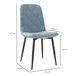 Conjunto de 4 Cadeiras Veludo sintético, espuma, aço HOMCOM Azul