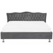 Beliani Cama con almacenaje Terciopelo METZ 209x215 Cinza Escuro