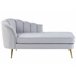 Beliani Chaise longue Veludo ALLIER Azul Marino