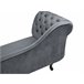 Beliani Chaise longue versão à esquerda Veludo NIMES Azul/ Verde