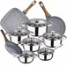 Bateria de cozinha 12 peças com jogo de patch Bateria de cozinha 12 peças com jogo de patch Cromada