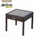 Conjunto de mobiliário de terraço com cadeirões e mesa de rotim Aktive Preto