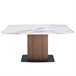 ANGEL CERDA Mesa de jantar extensível barril oval mármore porcelânico e nogueira 240x100 Nogal