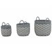 Beliani Conjunto de 3 vasos para plantas GEFIRA Branco/ Bege