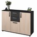 Aparador moderno Brooklyn e Stipple Preto/ Madeira
