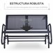 Banco Baloiço Metal e Tecido de Textilene Outsunny 120x70 Preto