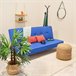 Sofá-cama Erna, duehome, Azul (ancho), Azul