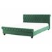 Beliani Cama com estrado Veludo AVALLON 172x233 Verde