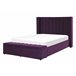 Beliani Cama com estrado Veludo NOYERS 170x247 Azul Marino