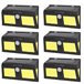 Aktive Conjunto de 6 luminárias solares LED de 500 lúmens Aktive Conjunto de 6 luminárias solares LED de 500 lúmens Preto