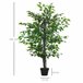 Árvore Artificial Ficus PE, PP, cimento e algodão lustroso Verde