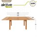Mesa de jardim rectangular extensível em acácia para 6 pessoas Aktive Madeira