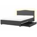 Beliani Cama com estrado Poliéster MONTPELLIER 187x213 Cinza Escuro