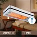 Sined HOT IRA INOX 2000 Aquecedor de pátio infravermelho com 2000W ajustável, Prata Prata
