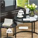 Conjunto de 2 Mesas Auxiliares Aço e MDF HOMCOM, casa - mesas 60x60 Preto