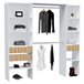 Pacote de móveis de quarto estilo nórdico Etnha em com cabeceira Branco/ Madeira