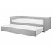 Beliani Cama com estrado Poliéster LIBOURNE 92x220 Cinza Claro