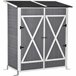 Abrigo de Jardim Madeira de Abeto Outsunny 139 Cinza