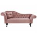 Beliani Chaise longue versão à esquerda Veludo LATTES Rosa