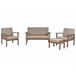 Beliani Conjunto lounge Madeira de acácia MANILA Castanho