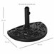 Base Chapéu de Sol Semicircular Aço, Cimento e HDPE Outsunny 50x32 Preto