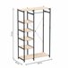 Camarim Open Closet com 5 Prateleiras e 1 Bar Preto/ Madeira