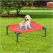 Cama para animais de estimação Metal e tecido Oxford PawHut Preto/ Vermelho