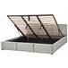 Beliani Cama com armazenamento Veludo BOUSSE 191x219 Cinza Claro